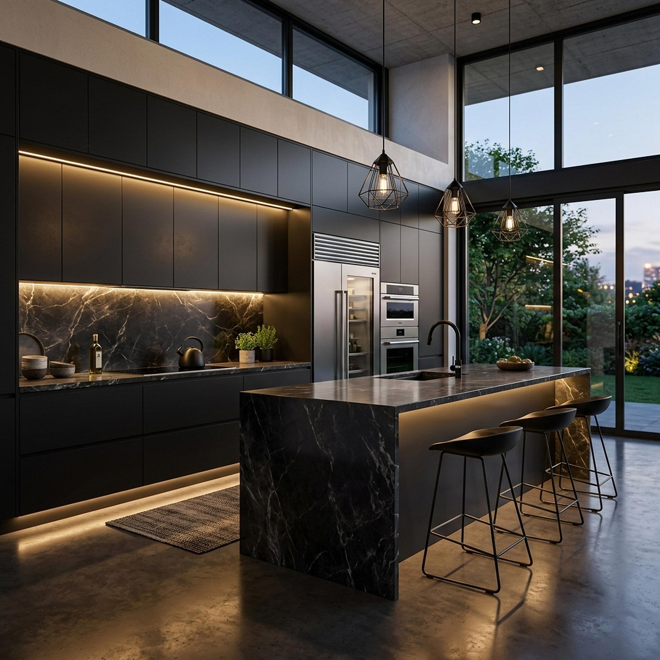 Kitchen render showcasing realistic materials