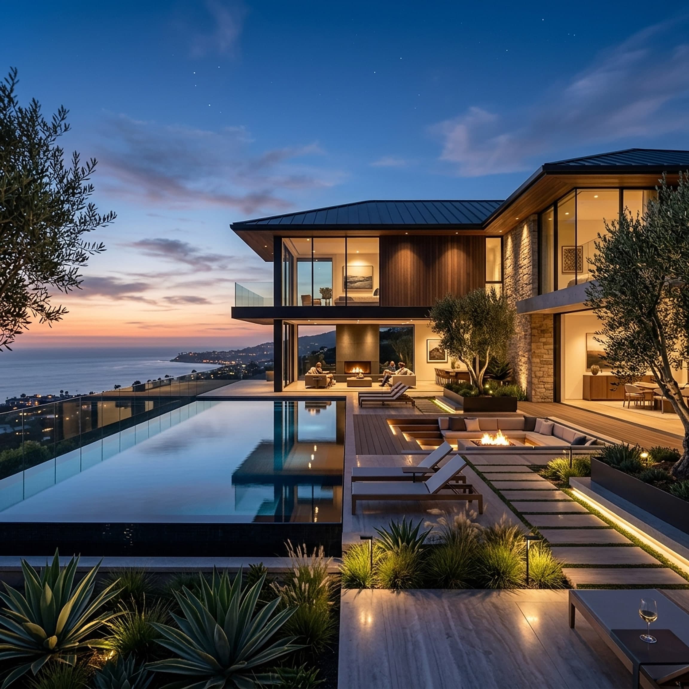 Three-dimensional model of a modern home exterior