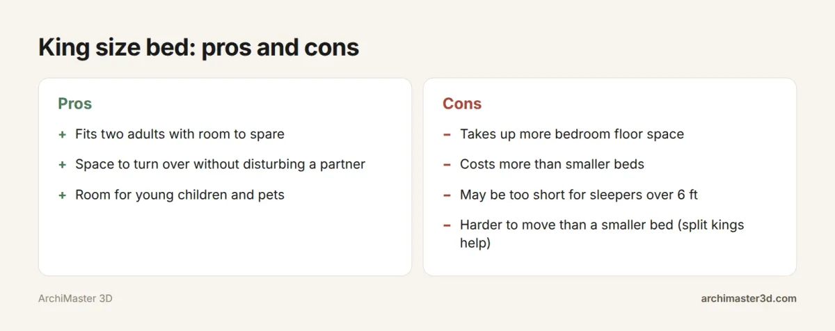 Pros and cons of a king size bed